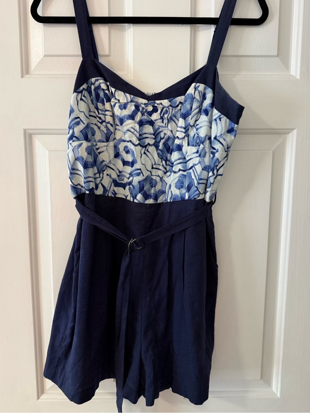Anthropologie blue and white romper